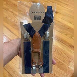 Amazon Essentials Kids Suspenders - Blue and Tan